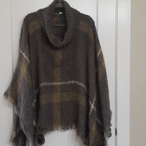 Cowl neck poncho